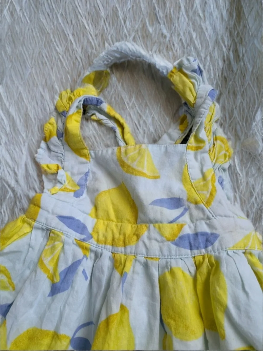 GAP Baby Lemon-Print Romper - Yellow & Light Blue Size 6/12 Months
